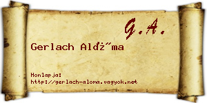 Gerlach Alóma névjegykártya